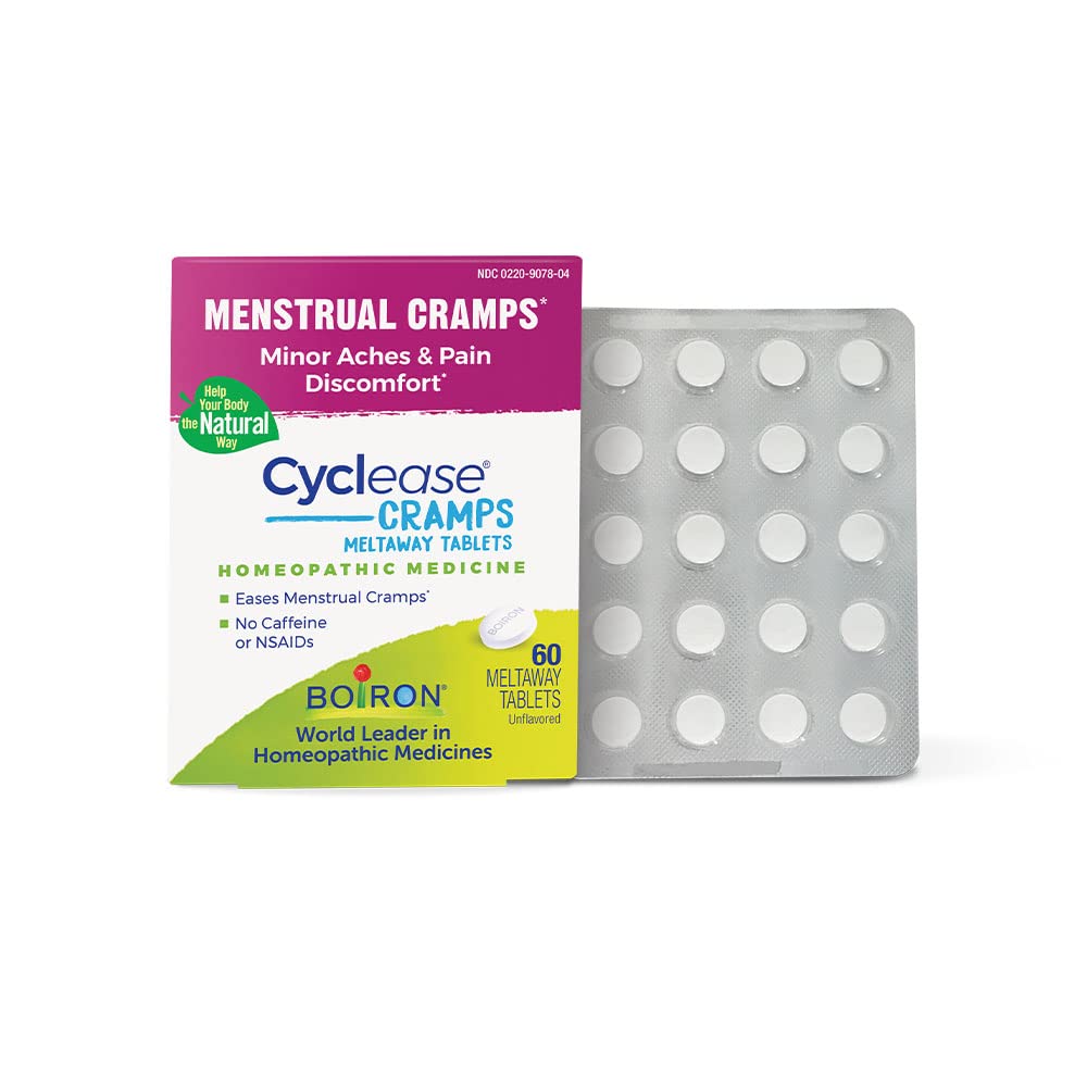 Crampe Boiron Cyclease comprimate pentru eliberarea de crampe menstruale, dureri, dureri și discomfort - 60 Conte