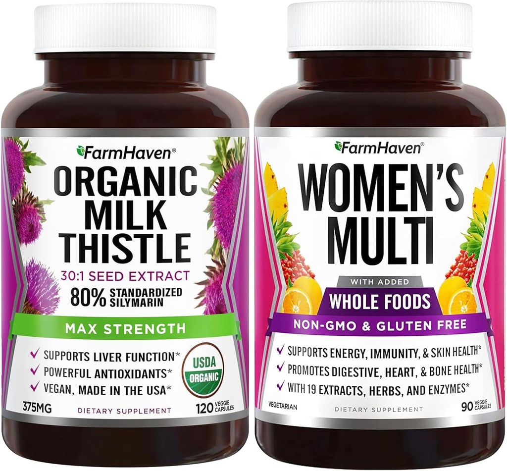 FarmHaven Milk Thistle Capsule şi multivitamine pentru femei 
