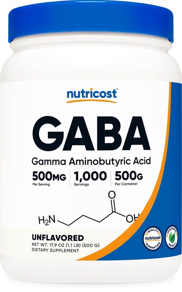 Nutricost Pure GABA 500G pulbere (Gamma aminobutiric acid) (500 Grams/1.1 lire sterline)