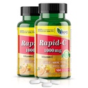 America Medic & Science Rapid-C 1000mg Vitamina C Supliment (2 pachet de 100 comprimate) Booster de energie, Daily Immune System Support, Antioxidant 