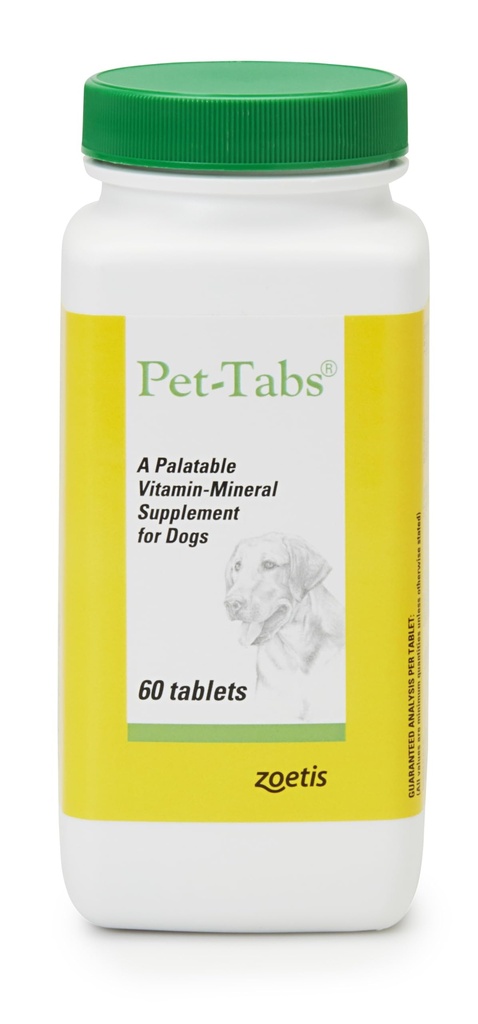 Pet-Tabs Multivitamine și Suplimentul mineral pentru câini, comprimat masticabil, 60 Conte flacon