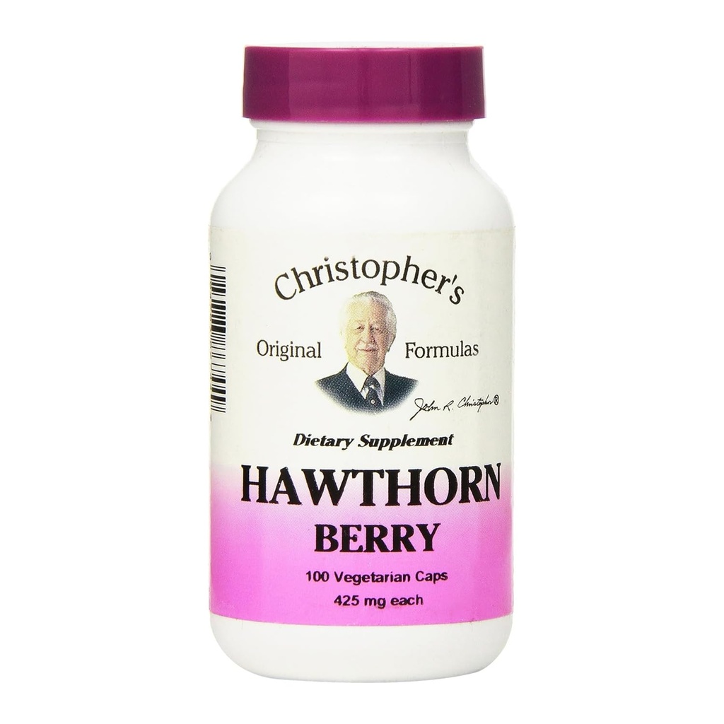 Christopher's Original Formulas Hawthorn Berry Capsules, Herbal Supplement for Heart & cardiovascular Wellness, 100 Capsule