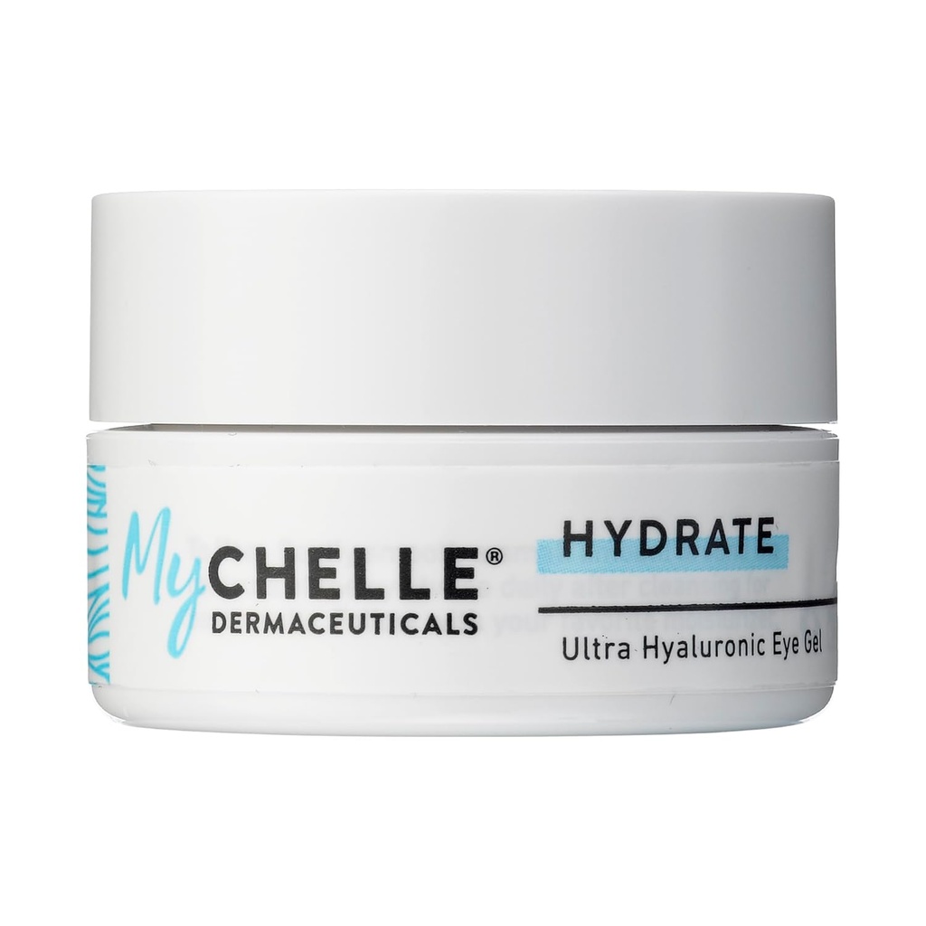 MyChelle Dermaceuticals Ultra Hyaluronic Eye Gel (0,45 Fl Oz) - Hidratare bogata pentru piele uscata cu acid hialuronic Vegan, ajuta la infatisarea pielii si ajuta la reducerea aspectului de linii fine si riduri