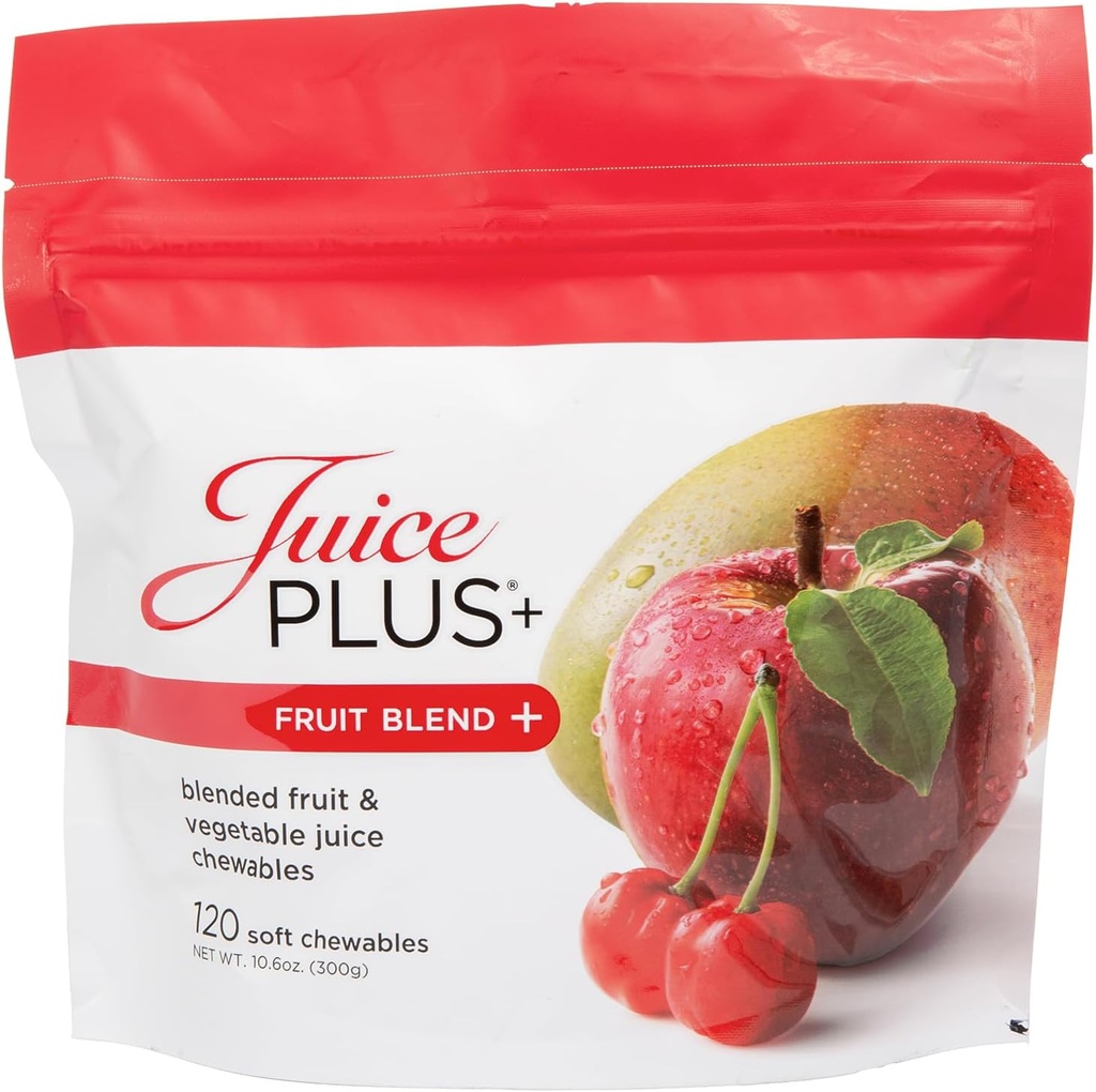 Juice Plus+ Fruit Blend Soft Chews (Chewables) - Boost Your Nutrition with 11 Fruits & Plant Ingredients - Vegan Gummy for Kids & Adulți - Vitamine, Whole Food Nutrition - 1 Pouch (1-Mo, 30 Chews)