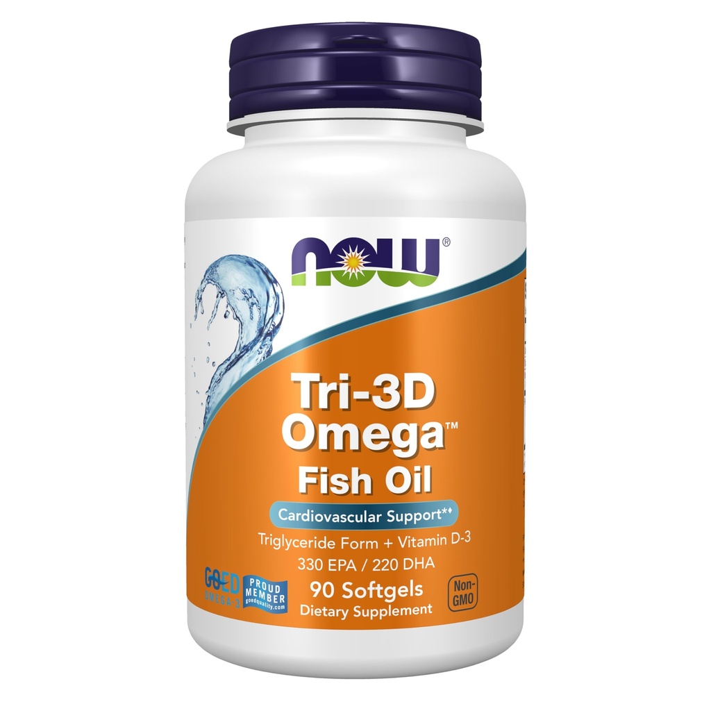 Acum alimente Suplimente, Tri-3D OmegaTM, Trigliceride Forma de ulei de pește Omega-3 + vitamina D-3, Molecular distilate, 90 Softgels