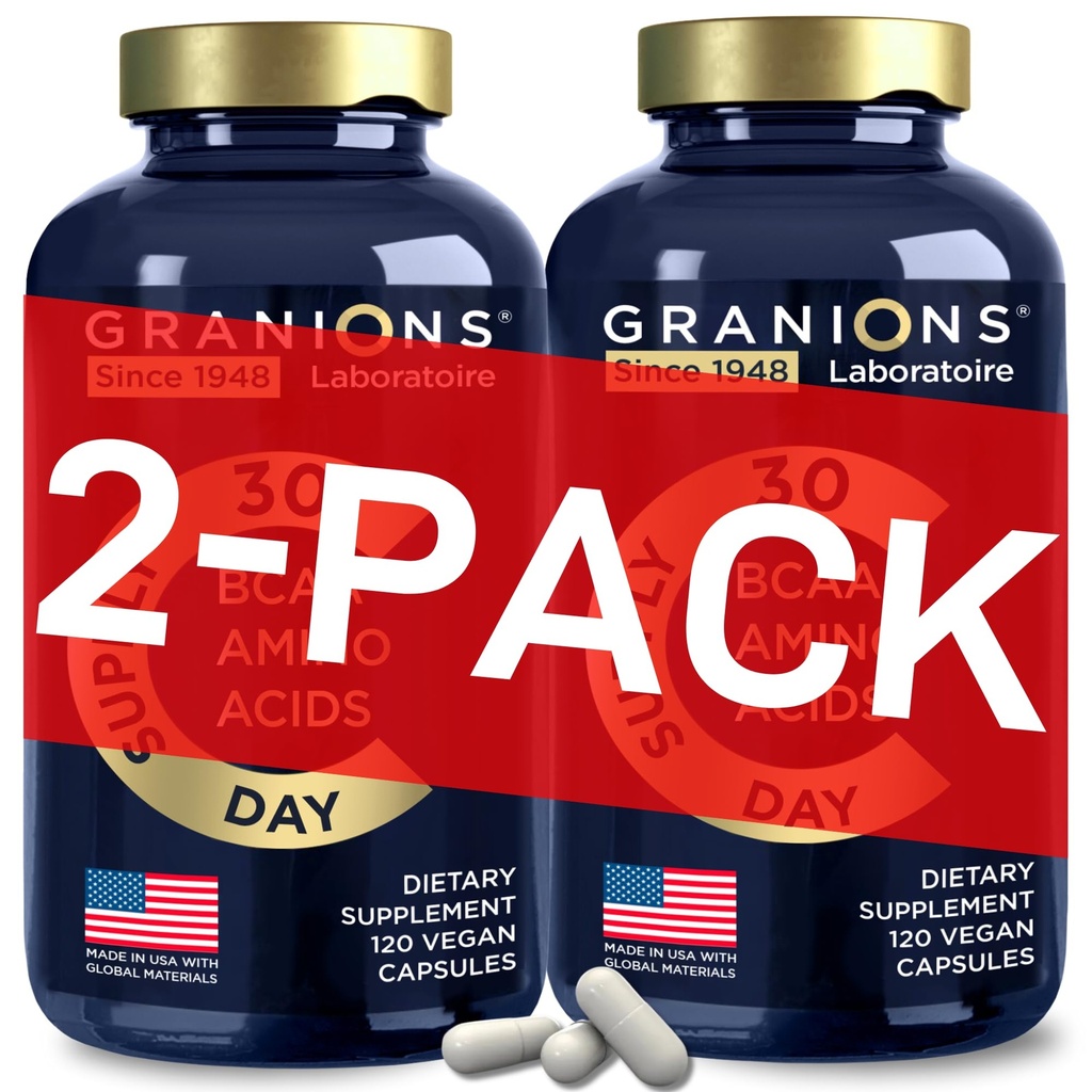 Suplimentul Aminoacidi esenţiali pentru bărbaţi şi femei - Toate 9 BCAAs EAA Suplimente Formula - Leucine Amino Acid, Lysine, Tryptofan, Advanced Amino Energy & Muscle Recovery - 240 Vegan BCAA Capsule