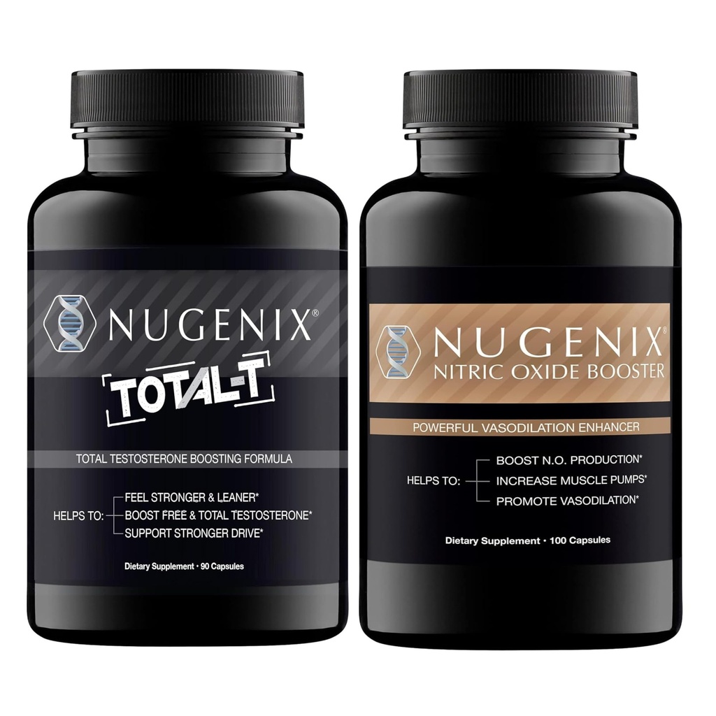 Nugenix Nitric oxid Booster și Total-T Testosteron Booster pentru bărbați