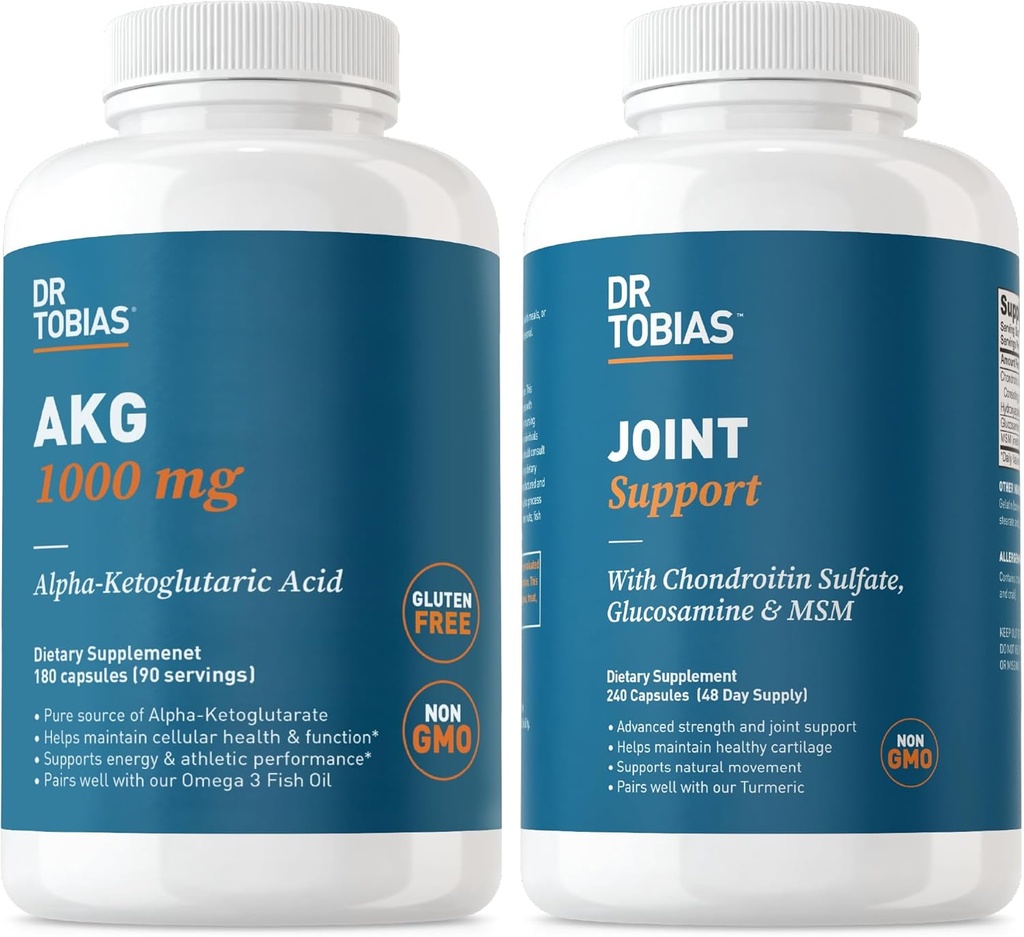 Dr. Tobias AKG Suplimentul & Suport Comun - Suporturi Energie, Muşchi, Cartilaj & Sănătate Comună, Non-GMO