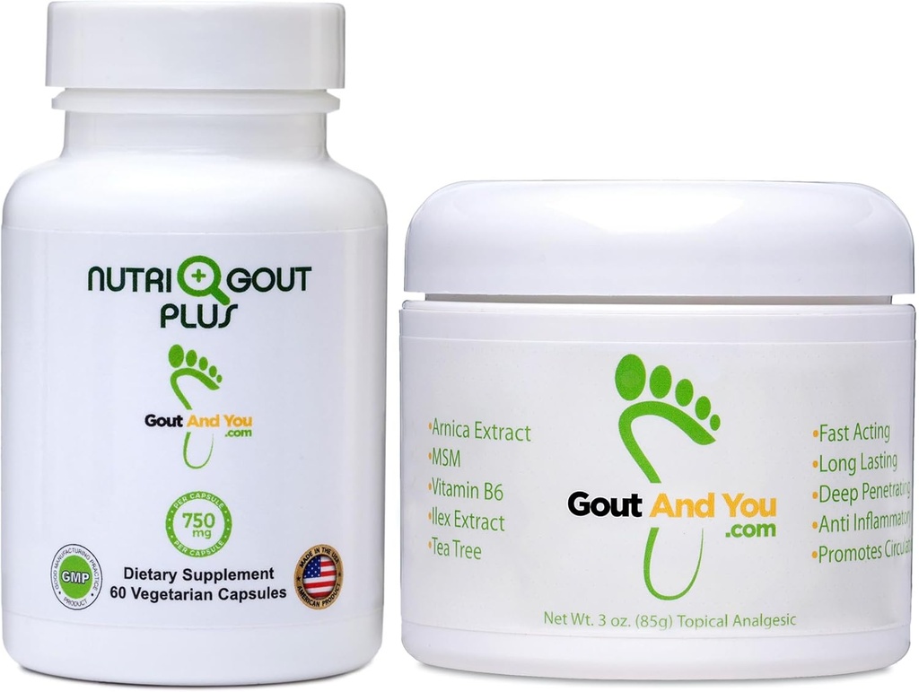 NutriGout Plus Suport acid uric și de relief terapeutic Crema Topical cu extract de Arnica