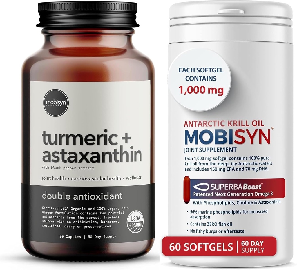 Organice Turmeric cu supliment Astexanthin + ulei pur Krill