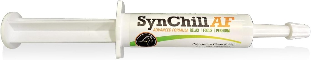 Gel de calmare SynChill AF pentru cai nervosi - servire single - Formula avansata cu L-Theanină, Potenta crescuta, 100% Supliment natural, Dispozitie & Suport de încredere pentru cai
