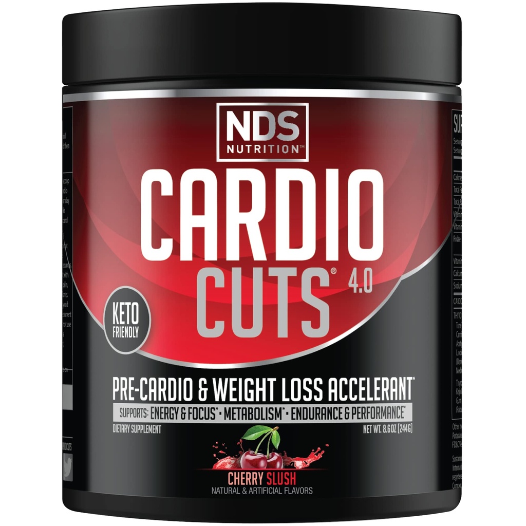 NDS Nutriție 4.0 Suplimentul de antrenament Pre - Pierderea în greutate avansată și Formula Pre Cardio cu L-Carnitina, CLA, MCT, L-Glutamine, și ulei de șofrănaș - Cherry Slush (40 Serviri)