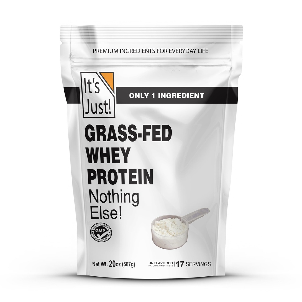 E doar! - 100% Concentrat de proteine Whey, Grass-Fed Pasture Raised, Made in Australia, RBST/rBGH Hormone Free, Premium WPC-80, No Added Flavors (Grass-Fed Unflavored, 1,25 Pound)
