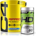 C4 Ripped & SuperHD, The The Termogenic Bundle, C4 Ripped Pre Workout Powder, ICY Blue Razz 30 Serviri + SuperHD cu Capsimax și extract de ceai verde, 60 Serviri