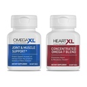 Suport comun OmegaXL - suport muscular natural, ulei Mussel cu vârf verde, Pastile Gel moale, Drug-Free, 60 Conte + HeartXL 30 Conte, potenta mare Omega-7 Blend