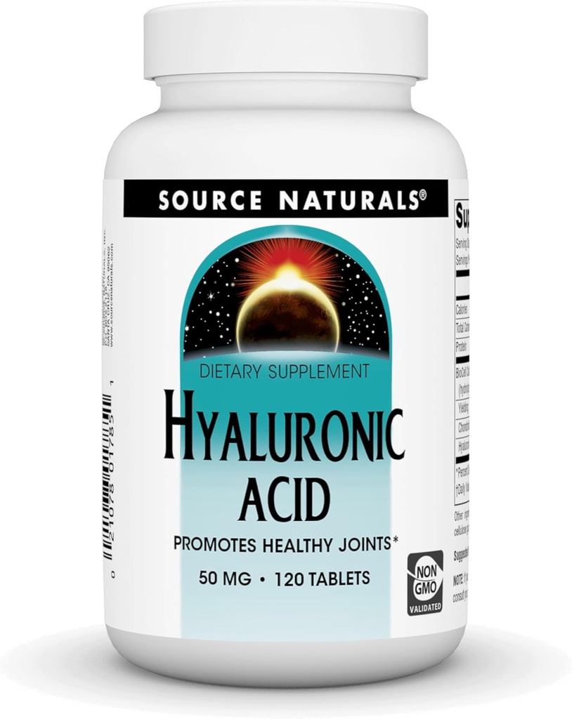 Sursa Naturals Acid hialuronic, 50mg, 120 comprimate