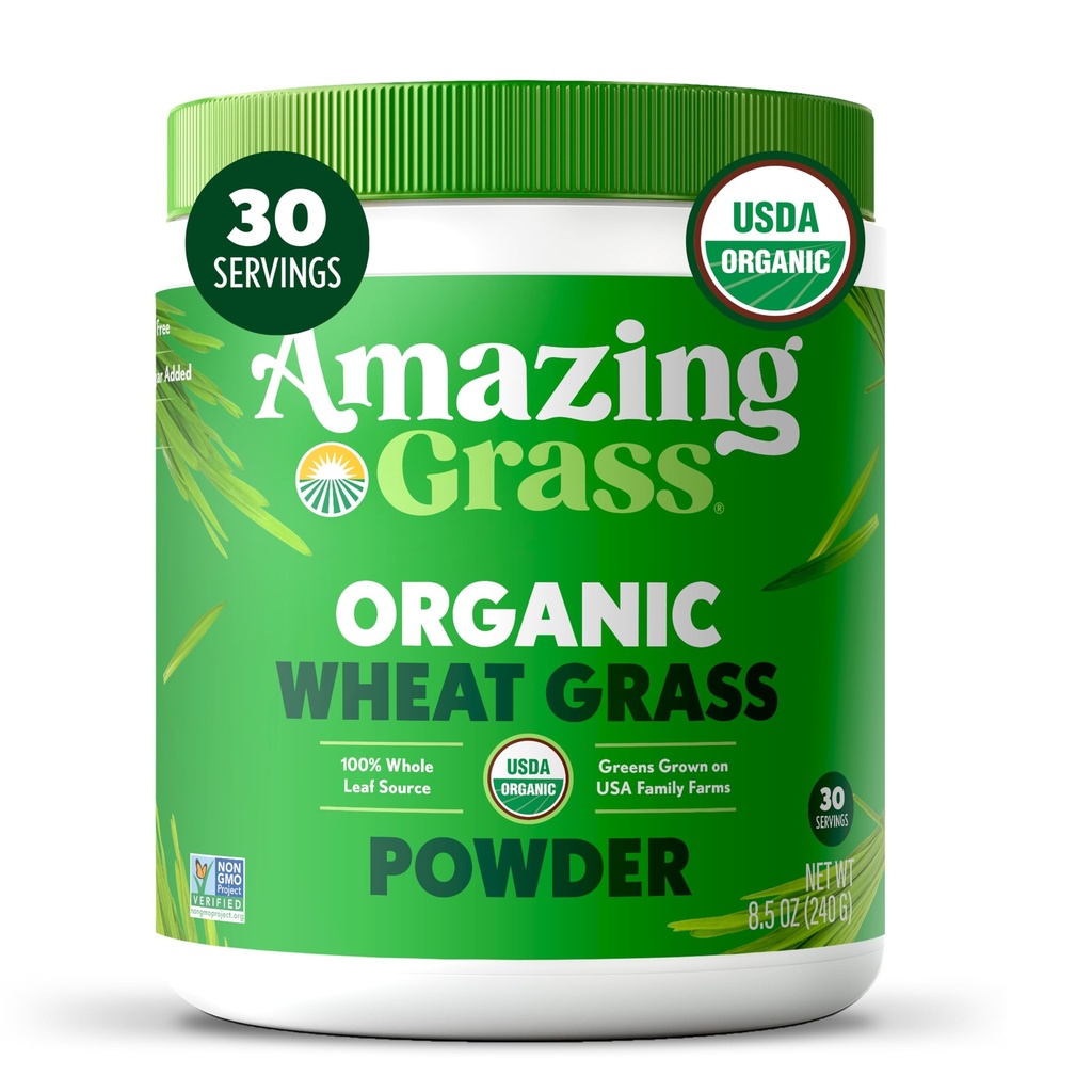 Uimitoare Grass Grass Grass pulbere: 100% Whole-Leaf Grass Pulbere pentru energie, Detox & Imunity Support, Clorofila furnizarea de verdeturi, 30 Serviri