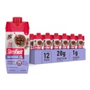 SlimFast Proteina Shake, Ciocolata- 20g Proteina, Masa de inlocuire Shake gata de baut, Proteina mare cu carbohidrati scazuti si zahar scazut, 24 Vitamine si Minerale, 12 Conte (Pachet de 1) (Pachet de mai Vary)