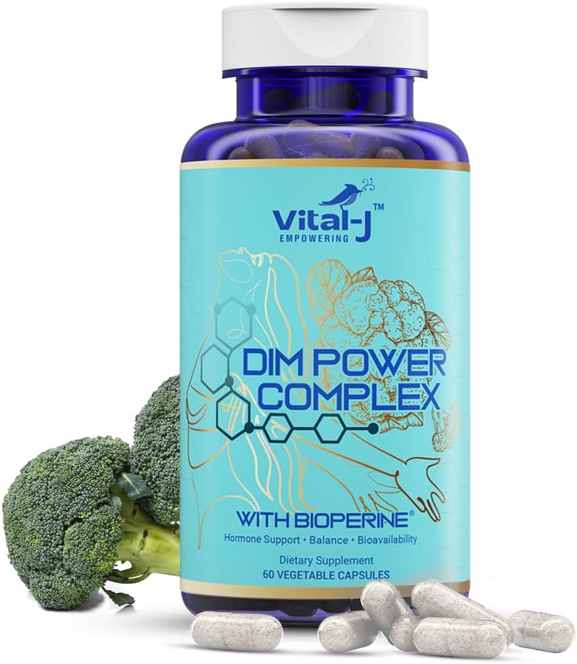 4-in-1 DIM Potent Complex 300mg - Estrogen echilibru și metabolism, Energie și Menopauza Supliment cu Bioperine (x4), calciu și extract de broccoli - pentru femei și bărbați 30 Serviri