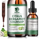 Citrus Bergamot Liquid Drops - Supliment natural cu Soursop, Red Yeast Rice, Usturoi, Olive Leaf, Black Pepper - Absorbtie mare - Suport Global Wellness* - Soursop Bitters Liquid, 2 Fl Oz