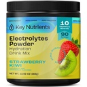 KEY NUTRIENTS Multivitamine Electroliti Pulbere fără zahăr - Juicy Căpșuni Kiwi Electrolit Pulbere - Rezistență & Suplimentul energetic - Pulbere de hidratare - Fără Calorii - 90 Serviri - Made in USA
