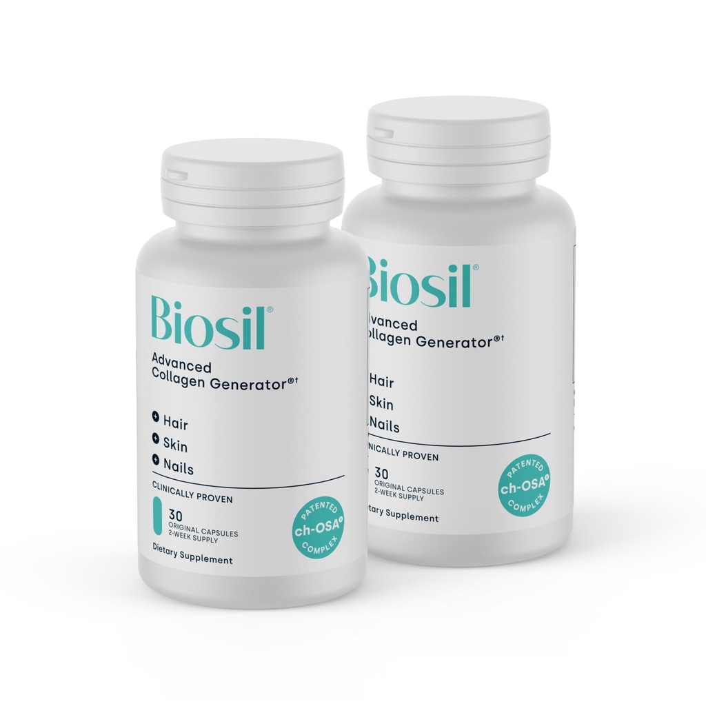 Biosil Colagen Booster Supliment - 30 Capsule originale, Pachet de 2 - Patentat ch-OSA Activator pentru Piele, Păr, Nails & Joints - Sprijină Producţia naturală - 30 de zile de aprovizionare