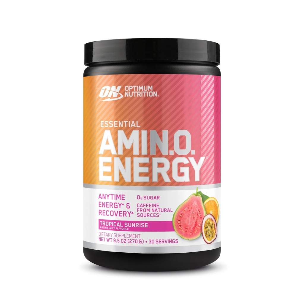 Optimum Nutritie Noua Aroma Amino Energie - Pre Antrenament cu Ceai Verde, BCAA, Amino Acidi, Keto Friendly, Green Coffee Extract, Powder Energetic - Sunrise Tropical, 30 Serviri (Packaging May Vary)