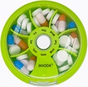 INVODA Weekly Pill Organizator 7 Compartiment Rotating Pilula cutie pentru medicatie zilnica si vitamine - Portable Travel Pilula Suplimente de ulei de peste Organizator vitamine (Orange)