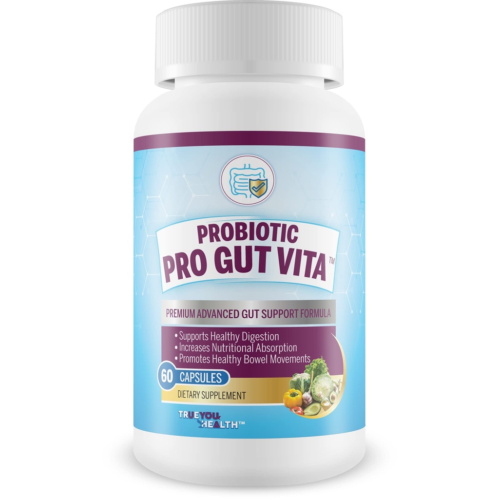 Probiotic Pro Gut Vita - suport sanatate Probiotic & Vitamina Formula - Promovarea Digestie sanatoasa, Absorbtie nutrienta, Miscari Bowel - Ajuta la imbunatatirea curajului pentru beneficii suplimentare de sanatate