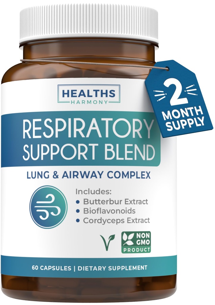 Suplimentul de sanatate pulmonara - Invigorant Lung Supplement Ajuta suport Clear Airways Mucus eliminarea și dezintoxicare sezonier sau an rotund - Vegan Herbal non-GMO Formula (2 luni de aprovizionare)