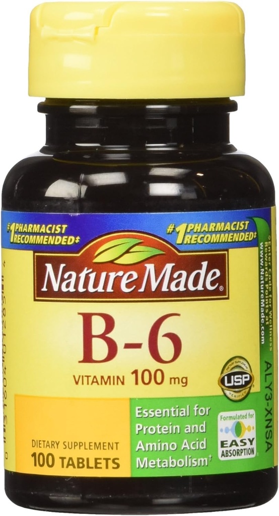 Natural Made Vitamina B-6 100 Mg, comprimate, 100-Numar (Pachet de 2)