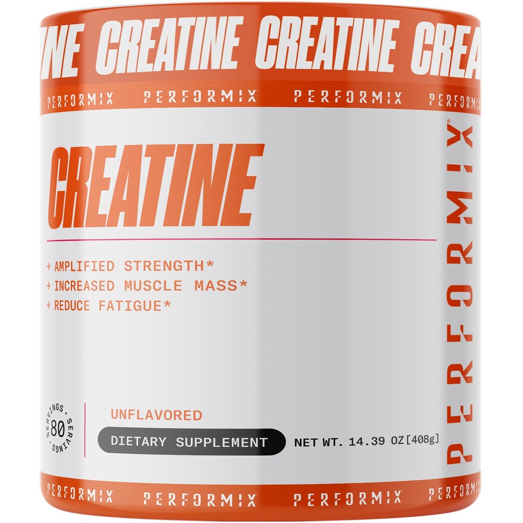PERFORMIX - Creatină Monohidrat - 5000 mg per servire (5g) - Pre- antrenament - Creșterea masei musculare, îmbunătățirea rezistenței și reducerea oboselii - Creatină pulbere monohidrată - nearomatizate - 80 Servings - 400g