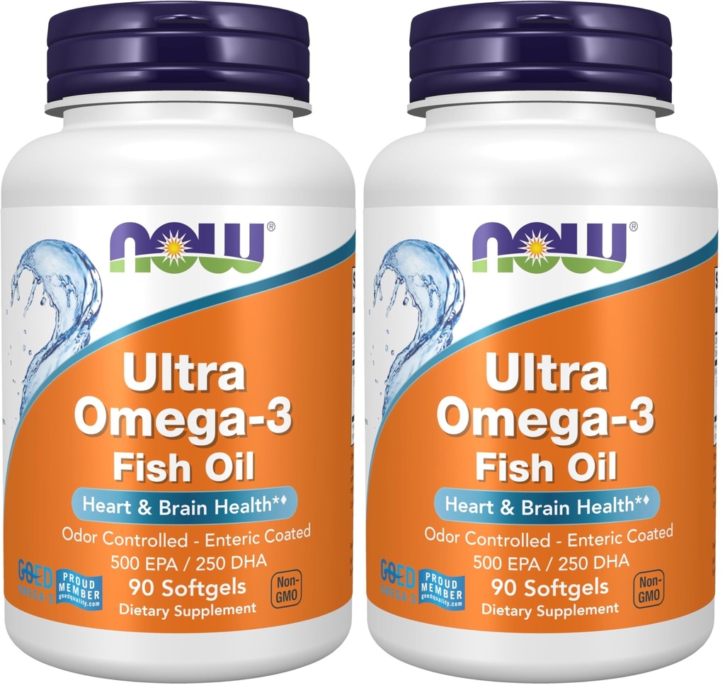 Acum Suplimente, Ultra Omega-3 Distilate molecular și acoperite enteric, 90 Softgels (Pachet de 2)