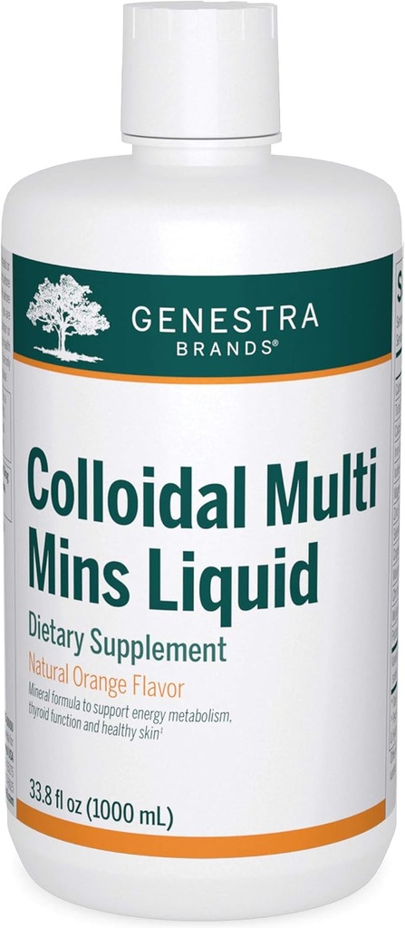 Mărcile Genestra Multi Mins lichid coloidal - Minerale coloidale - Aromă naturală portocalie - 33 Serviri