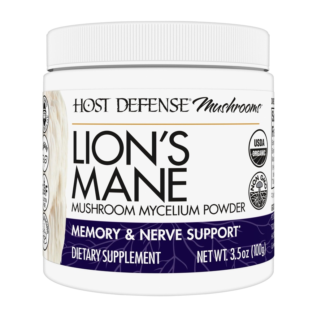 Hoste Defense Lion Mane Powder - Brain Health Supplement - Mushroom Supplement to Support Focus & Memory Function - Immune & Nervos System Supplement - 3.5 oz (66 Servings) *