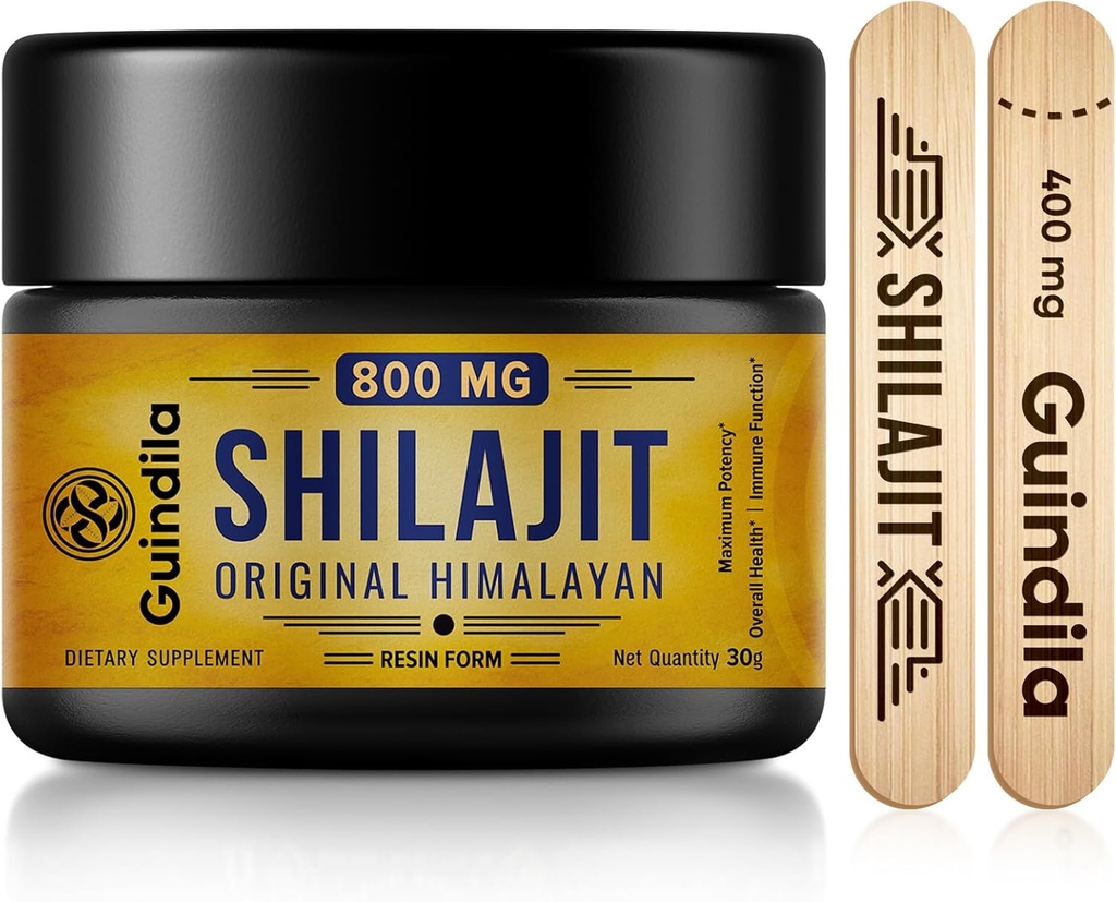 800mg Shilajit Supplement-Shilajit Pure Himalayan Organic Shilajit Resin cu potenta maxima,Original de la Himalayan cu 85+Trace Minerals & Acid fuzelian pentru Focus & Energy,Immunity,30 Grams
