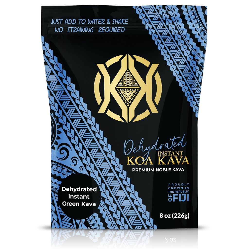 Koa Kava Deshidratat Instant Kava - 100% deshidratat Instant Green Fijian Root Powder Kava, 8 oz (226g) sac