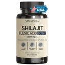 VINATURA Shilajit pentru bărbaţi şi femei - 1000 mg Capsule pure Himalayan Shilajit, standardizate la 50% Acid fulvin - 60 capsule