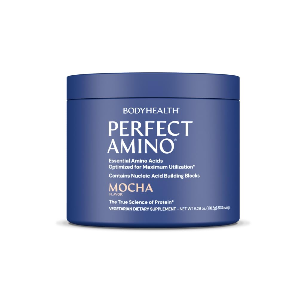 BodyHealth Perfect Amino Powder - BCAA și EAA pulbere pentru antrenament Pre și Post - Amino Acid Energy Drink pentru bărbați și femei pentru a sprijini Lean musculare și de recuperare - Mocha - 60 Serviri