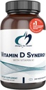 Design-uri pentru sănătate Vitamina D Sinergia - 2000 UI Vitamina D cu K Supliment - Sprijină Moods sănătoase, Sănătatea osoasă + Sănătatea imună pentru adulți - VIT D3 + vitamina K - Gluten gratuit + non-GMO (240 capsule)
