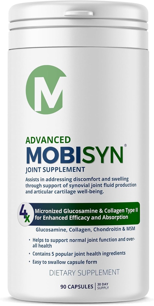 4X Capsule avansate de sprijin comun, Formulă suplimentară de rezistență pentru inflamație, Glucosamină Chondroitin, Colagen de tip II, MSM, 150mg vitamina C Suport imunitar & Sănătate generală, Gluten gratuit, 90 capsule