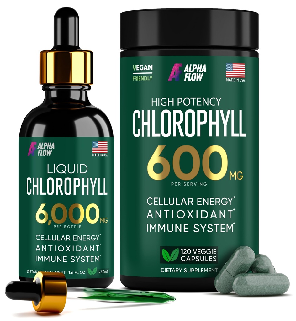 (Bundle) Clorofile lichide picături & capsule de clorofilă 