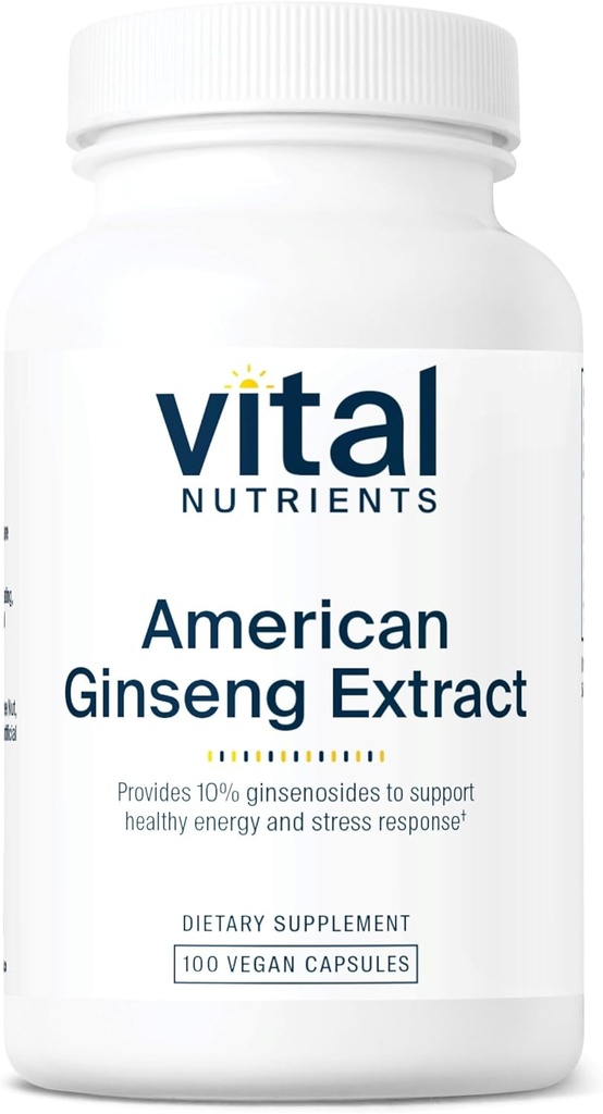 Nutrienţi vitali - American Ginseng - Suport energetic - Mental şi Fizic - 100 Capsule vegetariene per flacon - 250 mg
