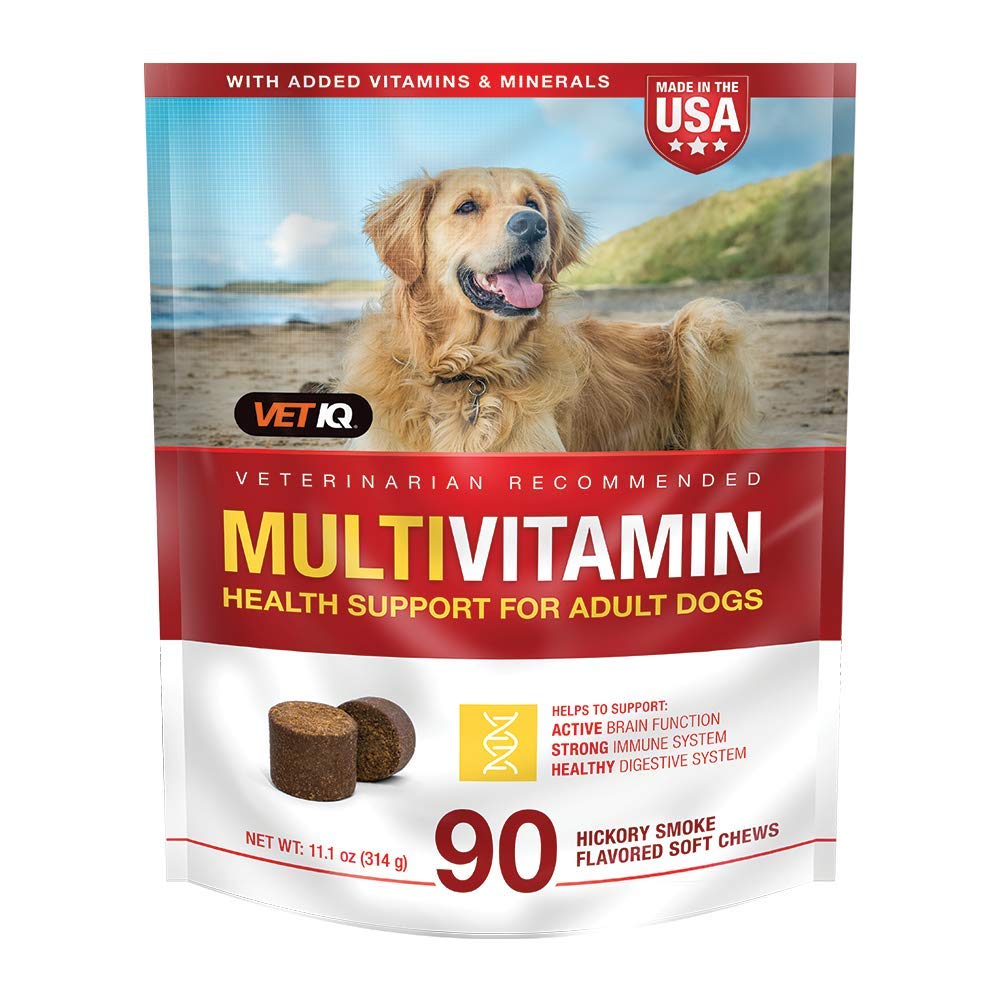 VetIQ Multivitamine Supliment pentru câini, Health Supplement Soft Chews, 90 Count