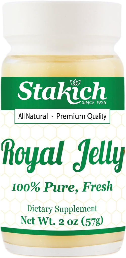 Stakich Fresh Royal Jelly - Pure, All Natural - Niciun aditiv/Flavors/Conservatives Adăugat - 2 Ounce (57 Grams)