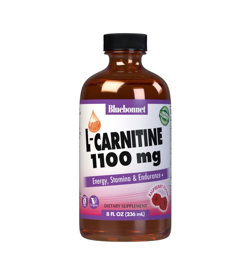 Bluebonnet lichid L-Carnitina 1100 mg, zmeură, 8 Ounce lichid