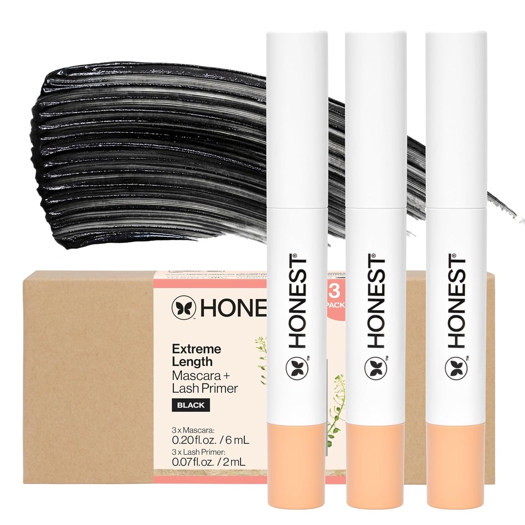 Frumusețe onest 2-in-1 Extreme Lungime Mascara + Lash Primer 3-Pack 