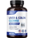 Ficat Detoxifiere & Colon Cleanse - 2X Stronger - Ficat Cleanse Detox & Reparații - Colon Cleanser & Detox - Premium Milk Thistle Supliment - Bărbați și femei - Vegan 90 Capsule