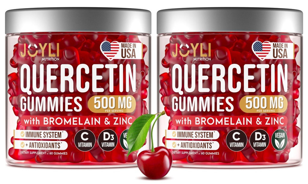 2 Pack - JOYLI Querbetin Gummies cu Bromelain, zinc, vitamina C & D3 