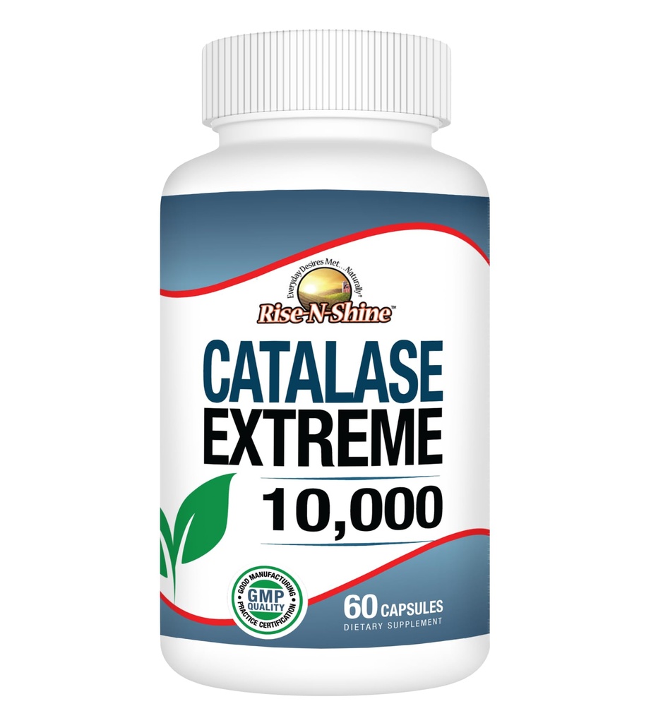 Rise-N-Shine Catalase Extreme Supliment 10.000 cu Saw Palmetto, Biotin, Fo-Ti, PABA - Suplimente pentru parul puternic - 60 Capsule